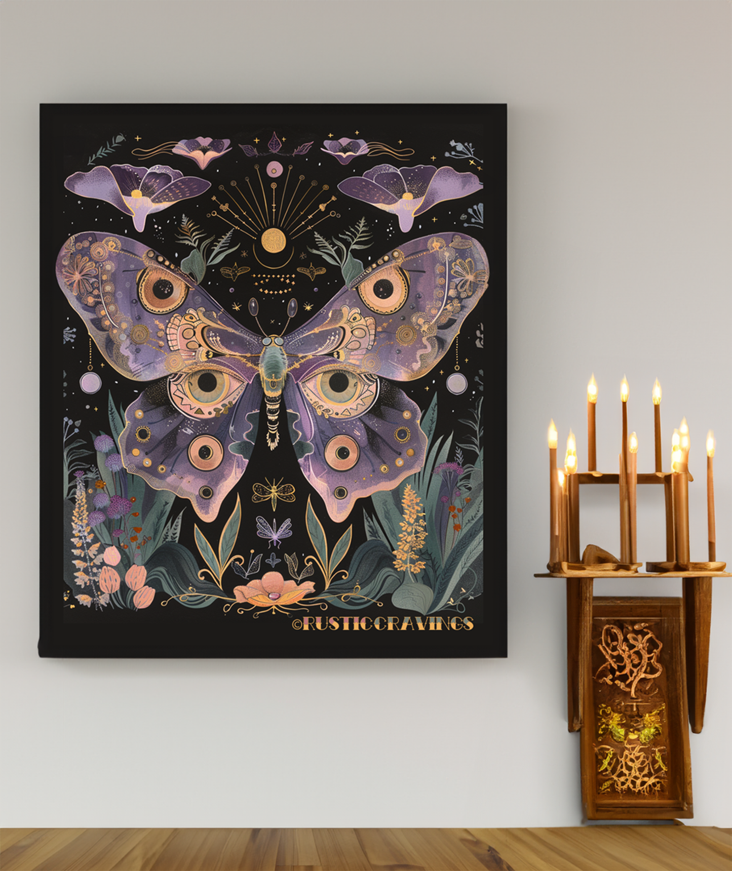Magic Moth Moon Spring Symbol Wall Tapestry